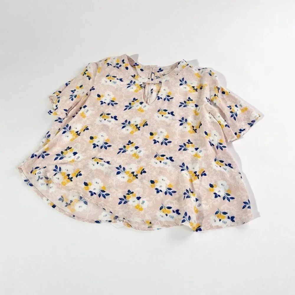 Elodie blush floral flowy blouse
